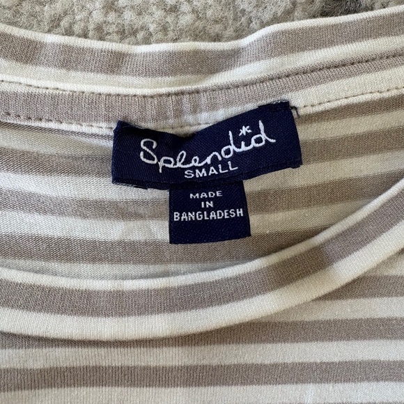 Gray and White Striped Shirt- Splendid - Picture 3 of 4